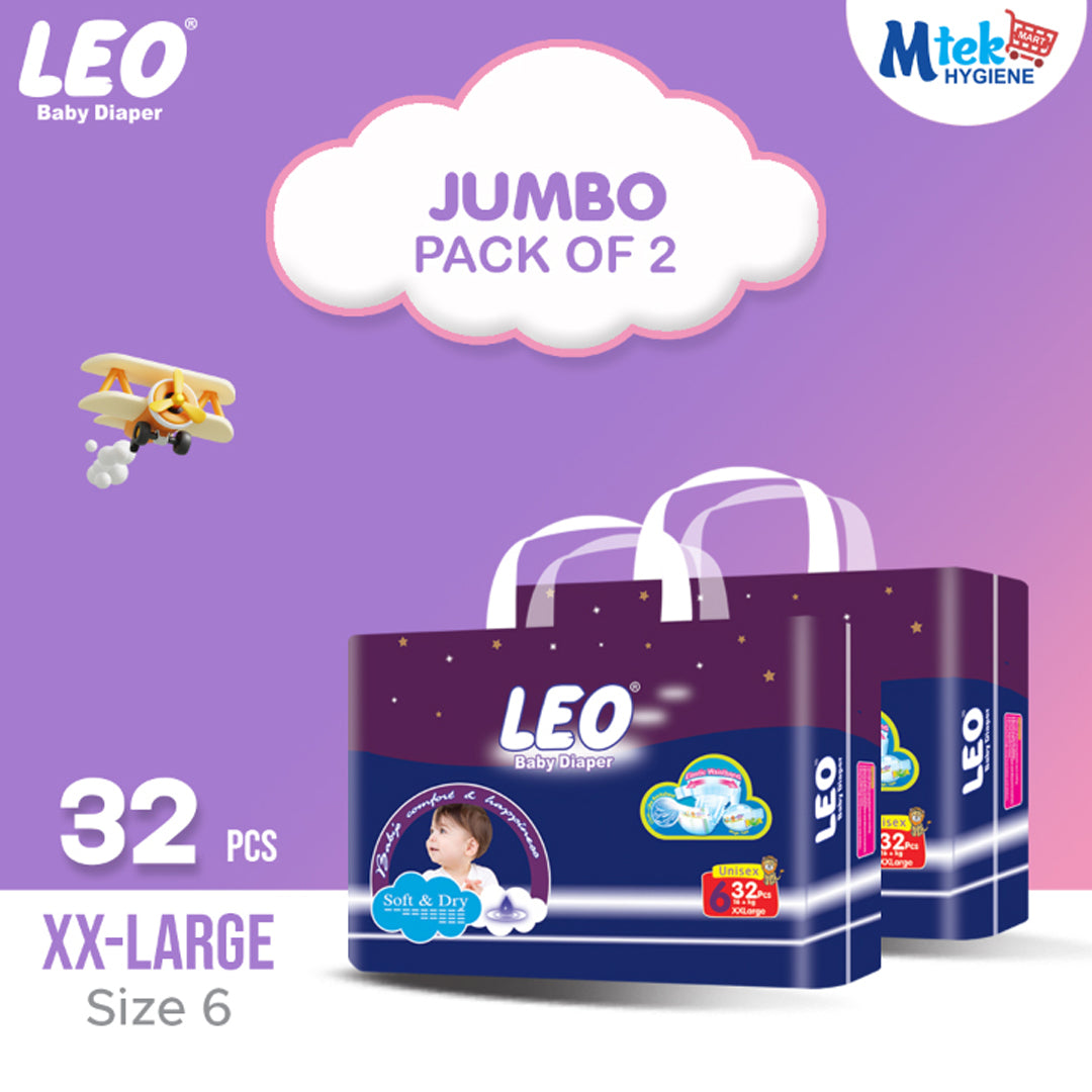 Leo Jumbo Baby Diaper (Pack of 2)