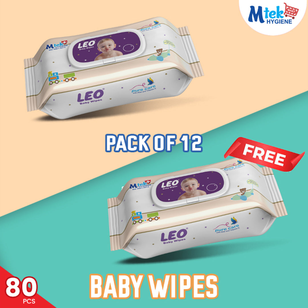 Leo Baby Wipes – 80 Pcs Bundle of 12 Packs