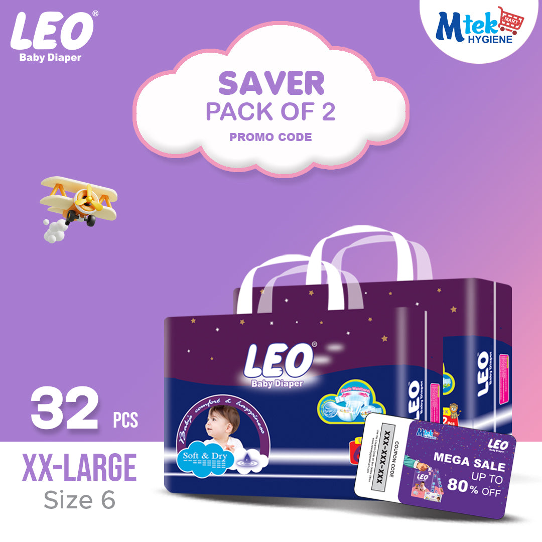 Leo Saver Baby Diaper (Pack of 2) + Promocode