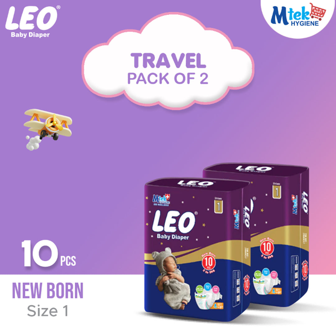 Leo Baby Diaper Travel Pack New Born Pack of 2