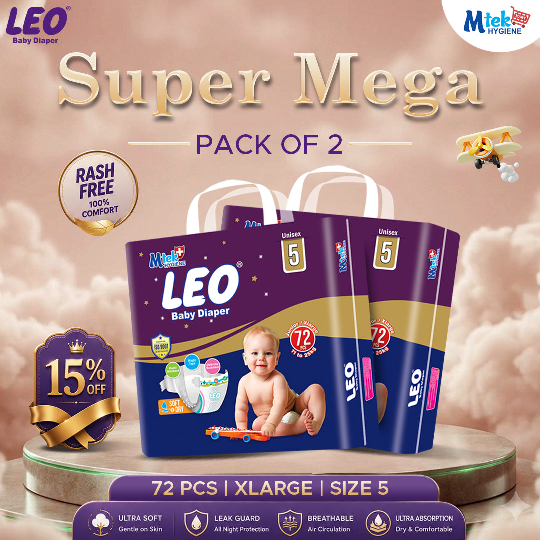 Leo Super Mega Baby Diaper (Pack of 2)
