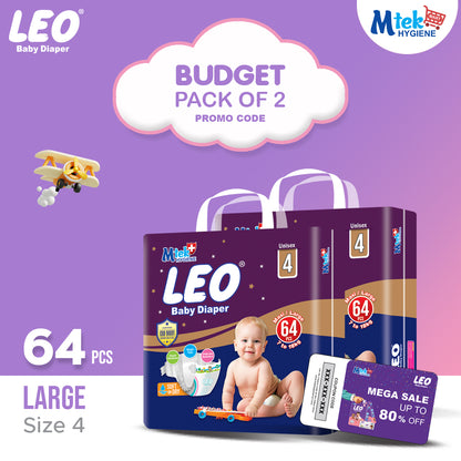 Leo Budget Baby Diaper (Pack of 2) + Promocode