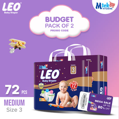 Leo Budget Baby Diaper (Pack of 2) + Promocode