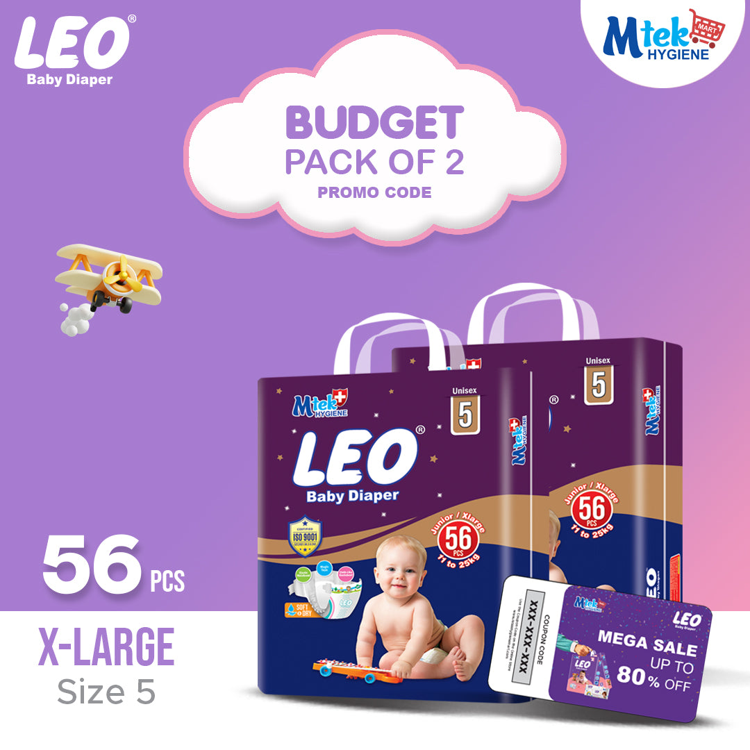 Leo Budget Baby Diaper (Pack of 2) + Promocode