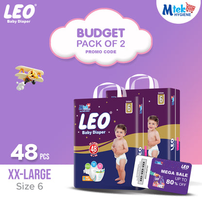 Leo Budget Baby Diaper (Pack of 2) + Promocode