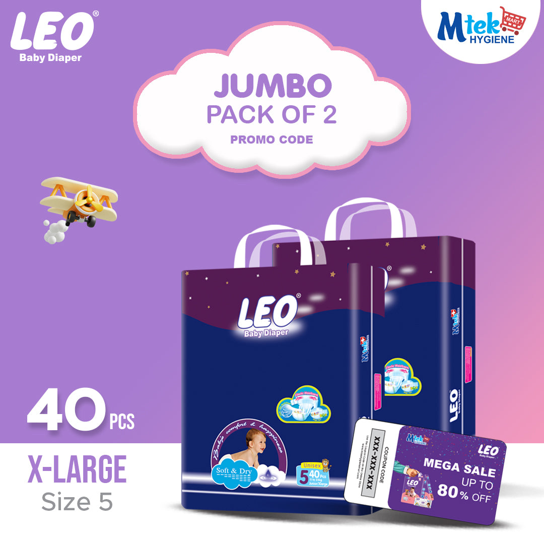 Leo Jumbo Diaper (Pack of 2) + Promocode