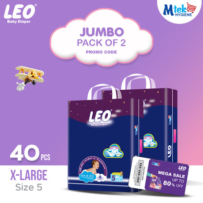 Leo Jumbo Diaper (Pack of 2) + Promocode
