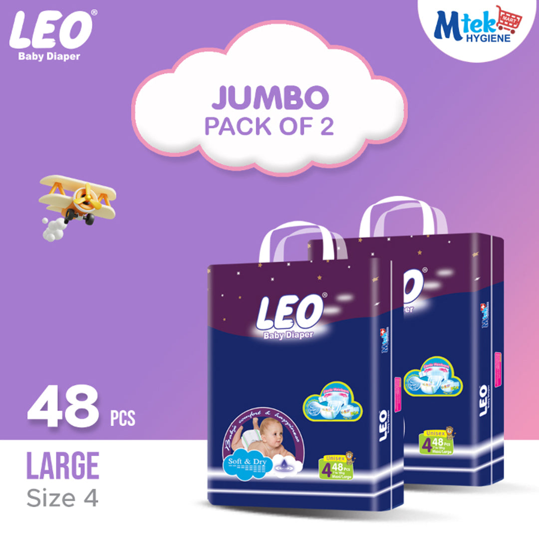 Leo Jumbo Baby Diaper (Pack of 2)