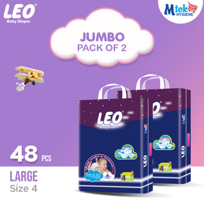 Leo Jumbo Baby Diaper (Pack of 2)