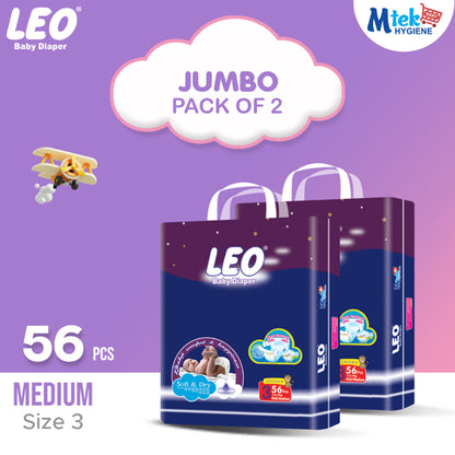 Leo Jumbo Baby Diaper (Pack of 2)
