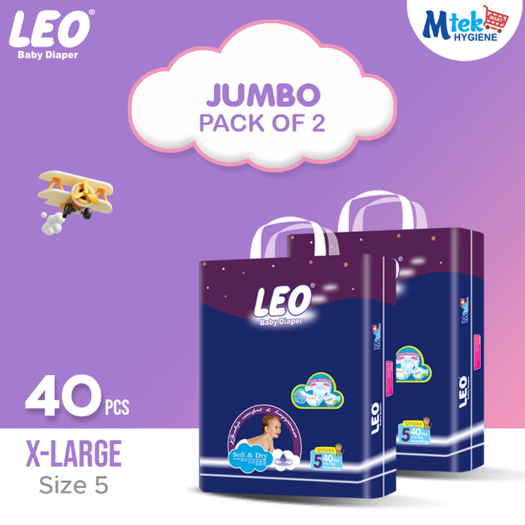 Leo Jumbo Baby Diaper (Pack of 2)