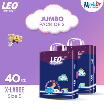 Leo Jumbo Baby Diaper (Pack of 2)