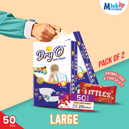 Dry O Baby Diaper (Pack of 2) + Free Wipes & Promocode