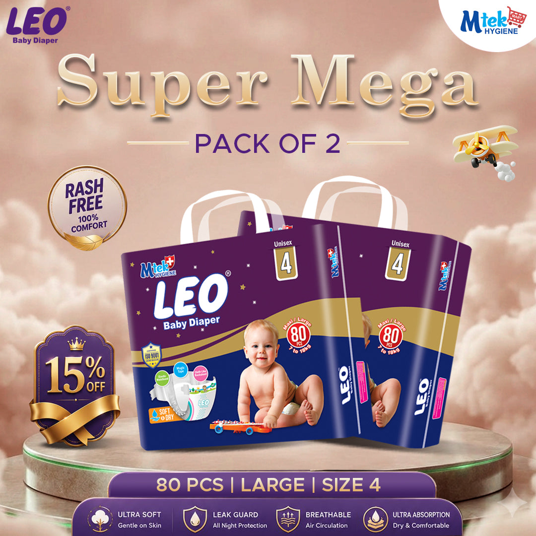 Leo Super Mega Baby Diaper (Pack of 2)