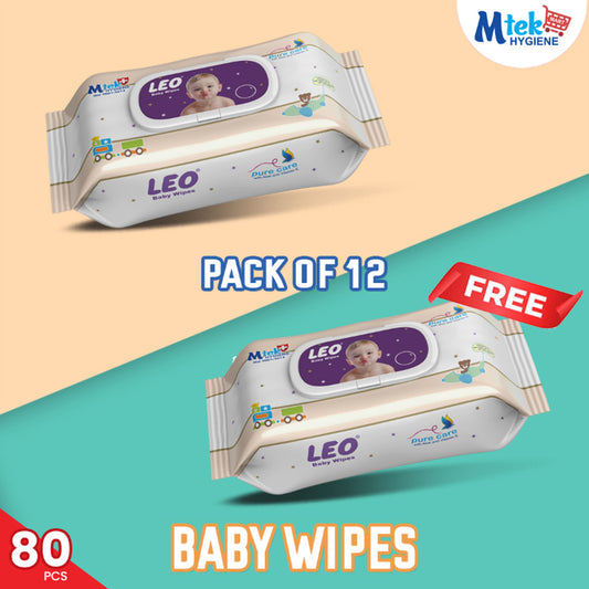 Leo Baby Wipes – 80 Pcs Bundle of 12 Packs