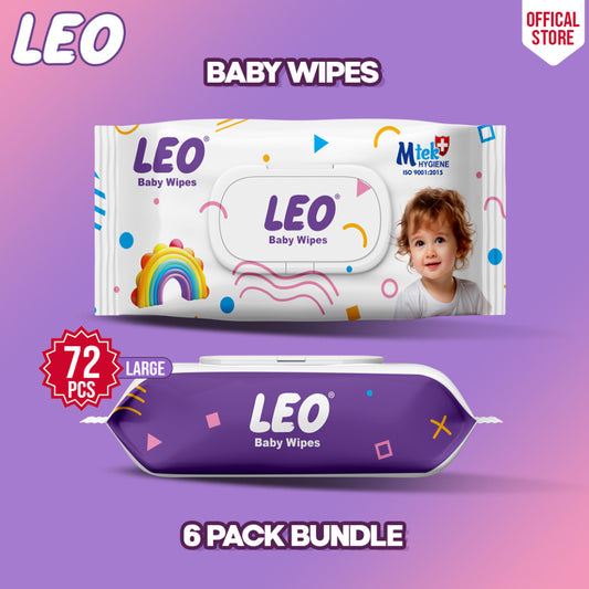 Leo Baby Wipes – 72 Pcs Bundle of 6 Packs