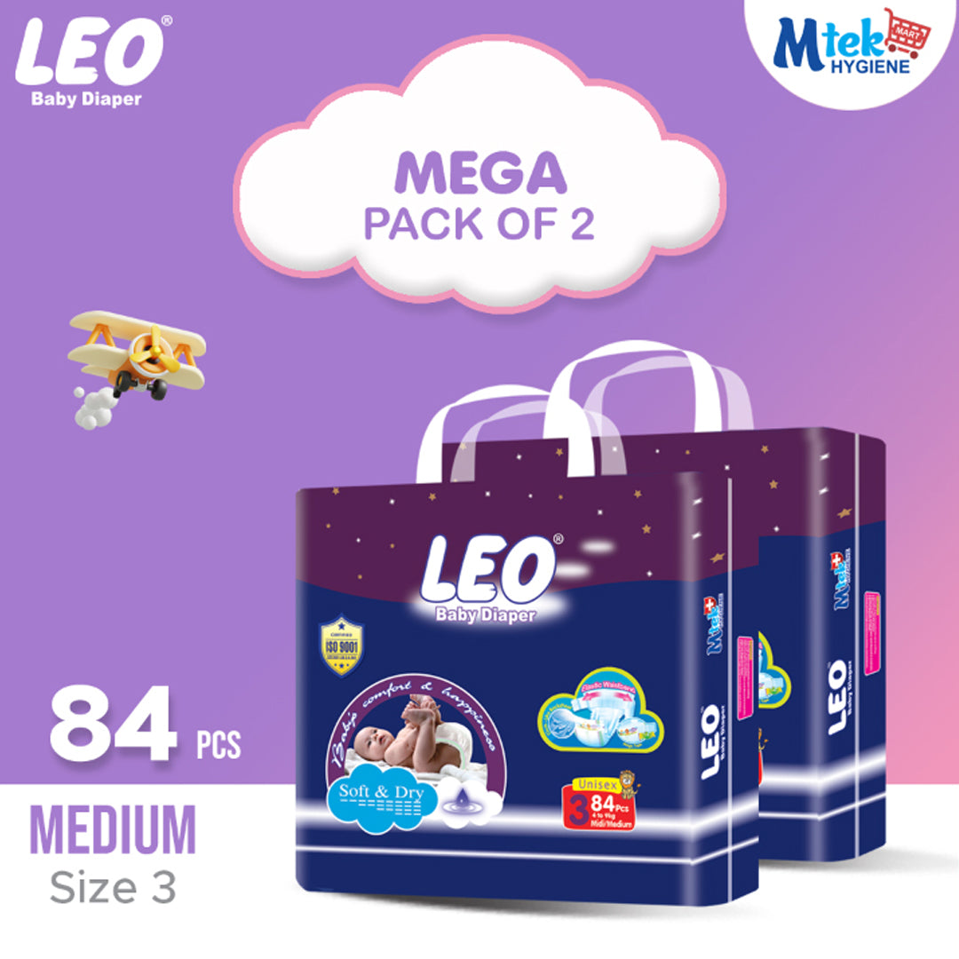 Leo Mega Baby Diaper (Pack of 2)