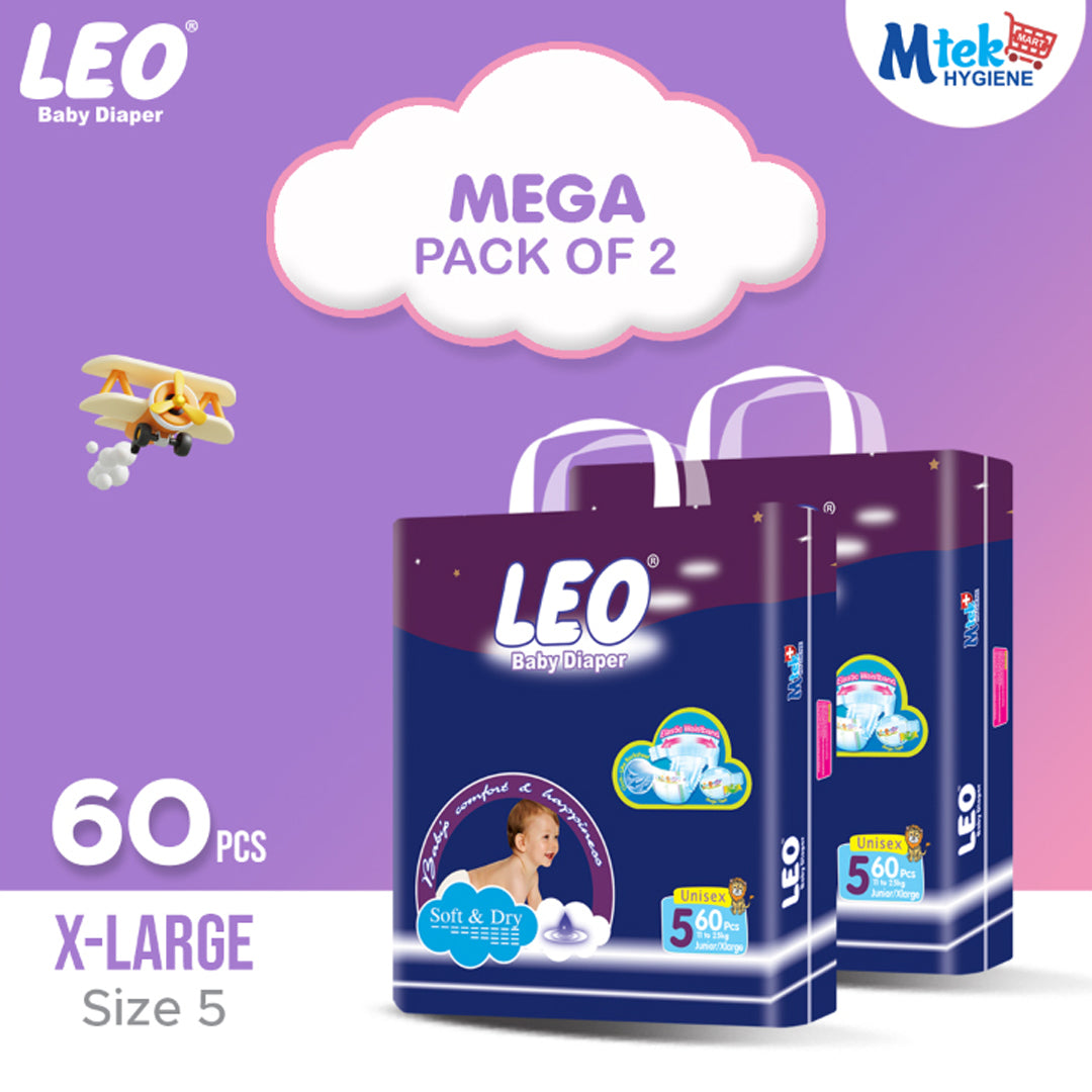 Leo Mega Baby Diaper (Pack of 2)