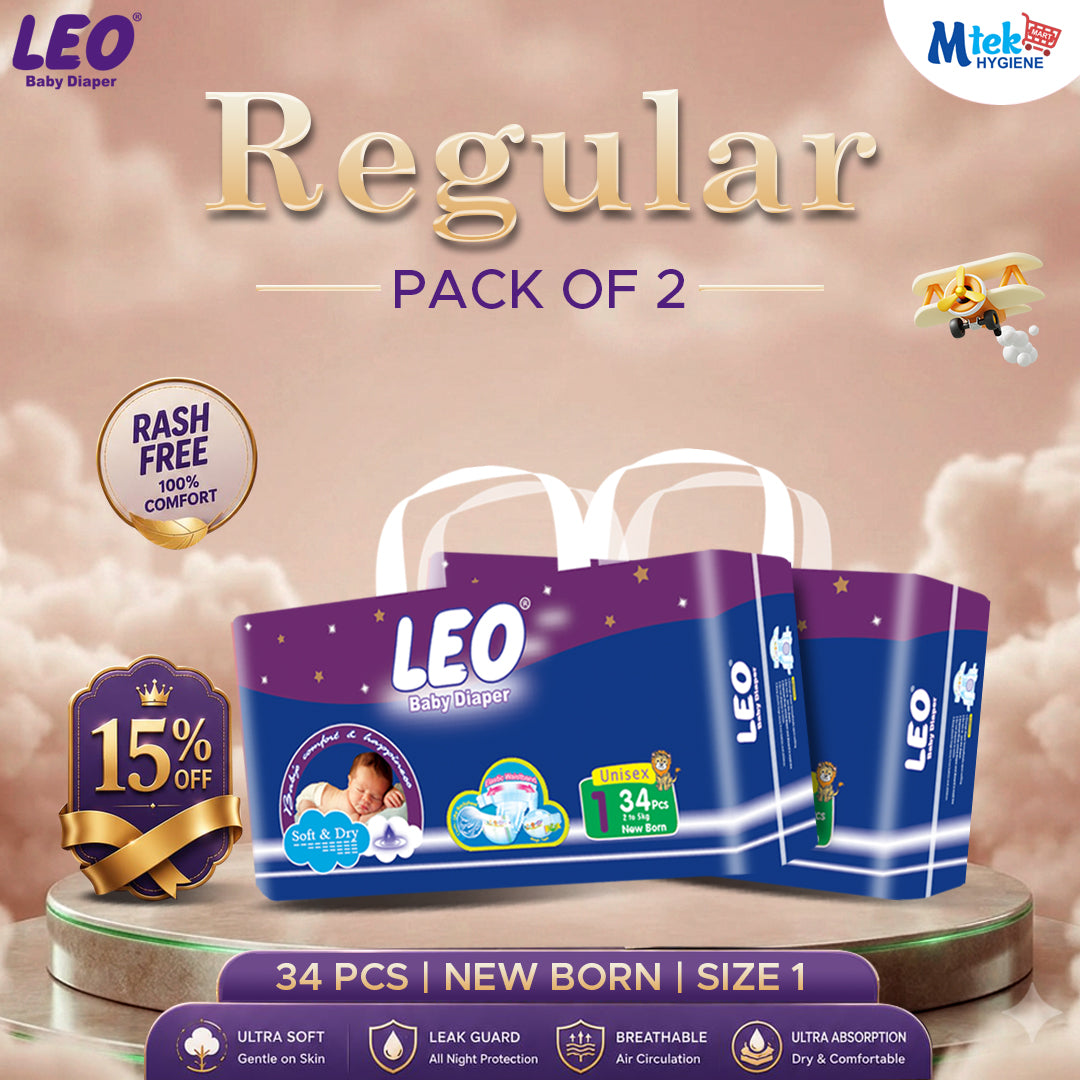 Leo Regular Baby Diaper (Pack of 2)