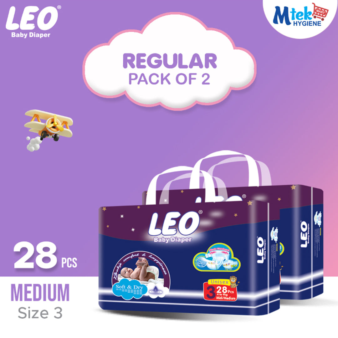 Leo Regular Baby Diaper (Pack of 2)