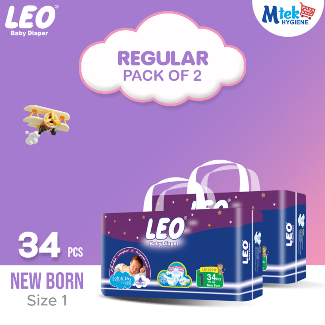 Leo Regular Baby Diaper (Pack of 2)