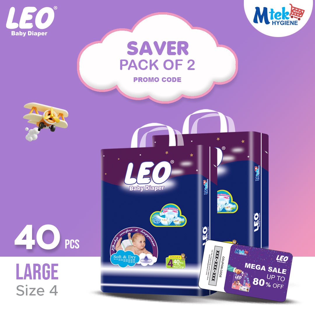 Leo Saver Baby Diaper (Pack of 2) + Promocode