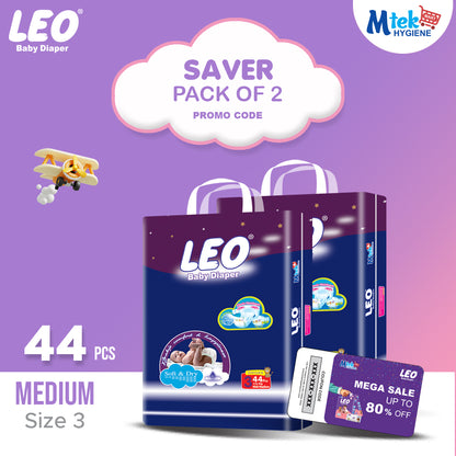 Leo Saver Baby Diaper (Pack of 2) + Promocode