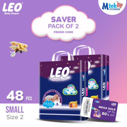 Leo Saver Baby Diaper (Pack of 2) + Promocode