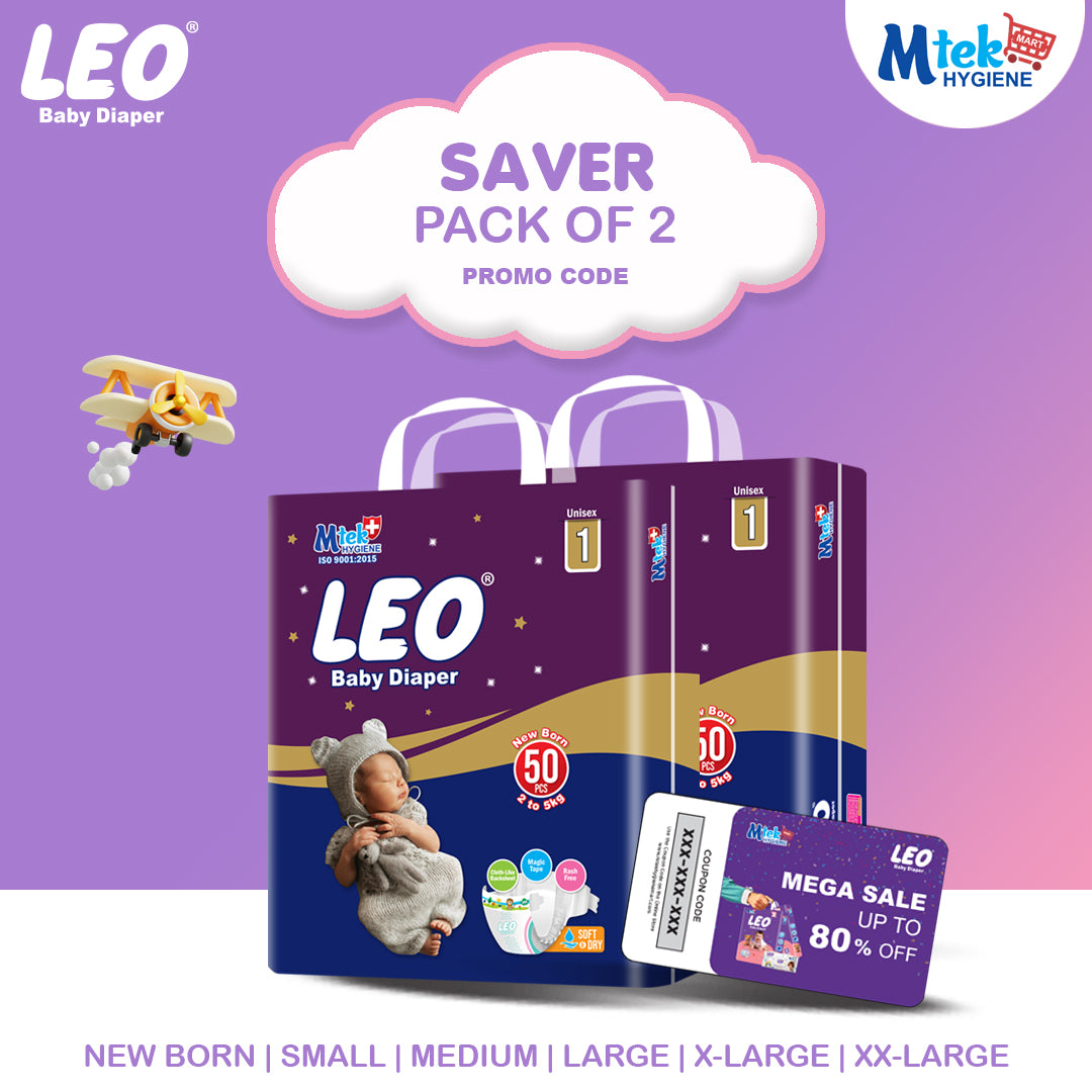 Leo Saver Baby Diaper (Pack of 2) + Promocode