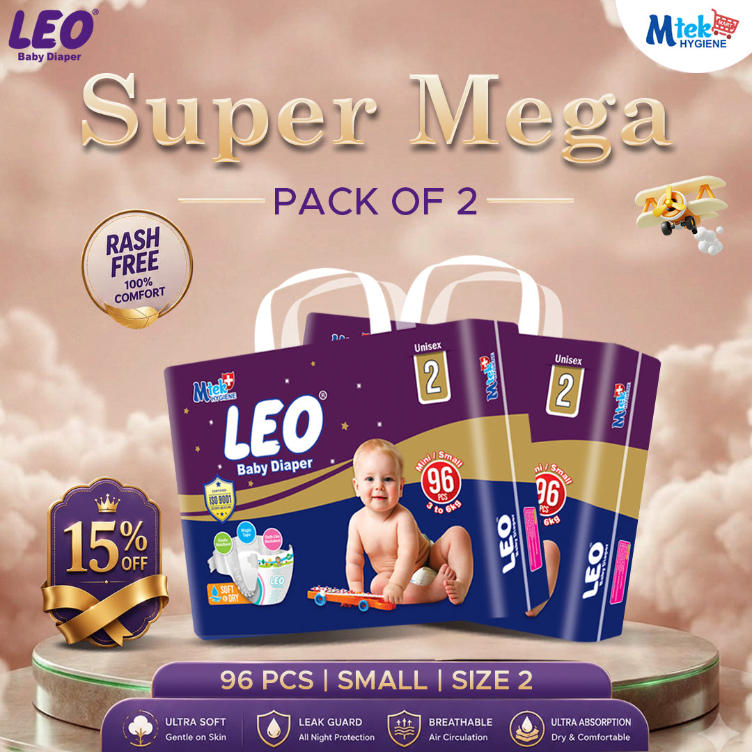 Leo Super Mega Baby Diaper (Pack of 2)