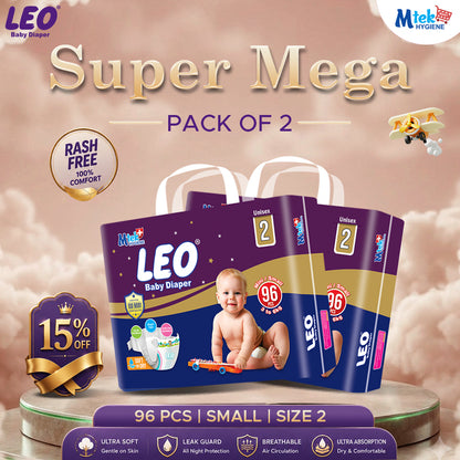Leo Super Mega Baby Diaper (Pack of 2)
