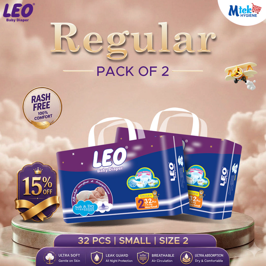 Leo Regular Baby Diaper (Pack of 2)