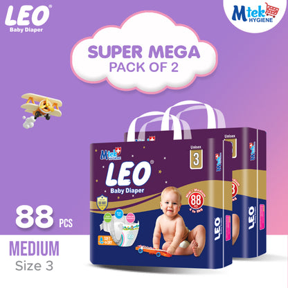 Leo Super Mega Pack Baby Diaper (Pack of 2)