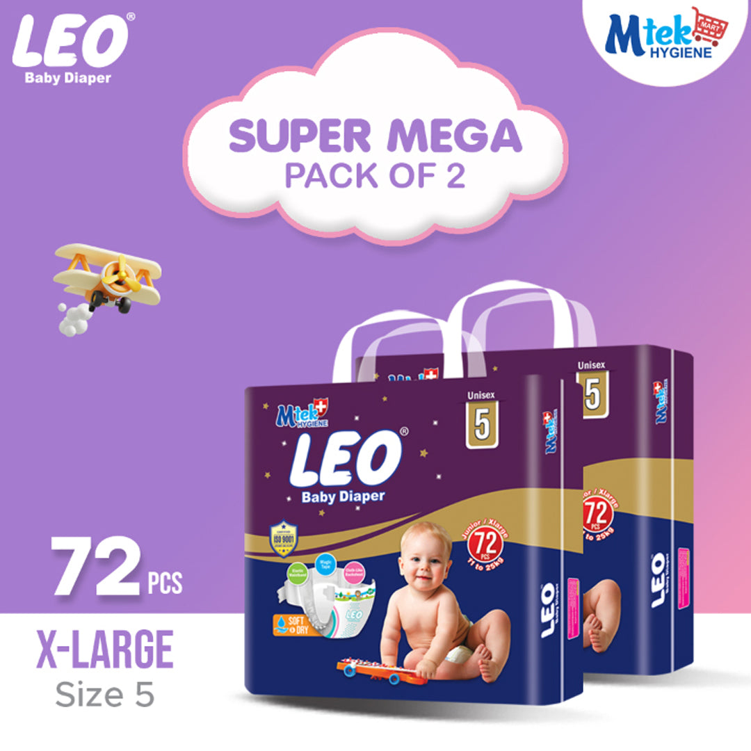 Leo Super Mega Pack Baby Diaper (Pack of 2)