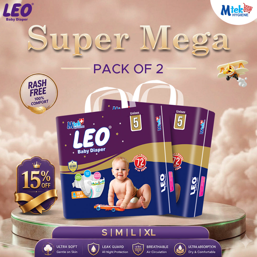 Leo Super Mega Baby Diaper (Pack of 2)