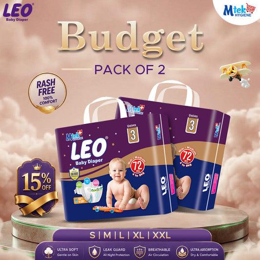 Leo Budget Baby Diaper (Pack of 2)