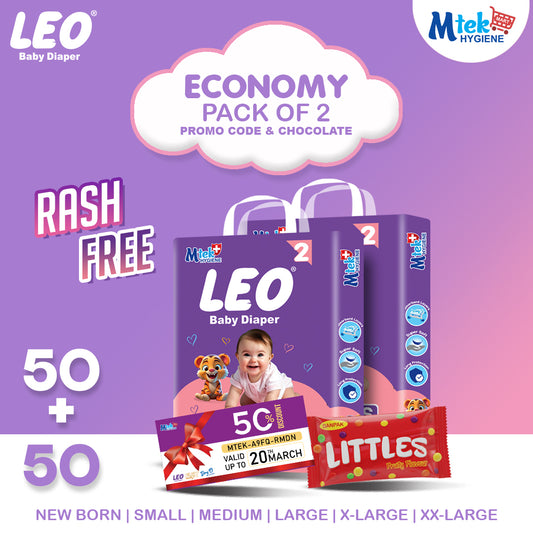 Leo Economy Baby Diaper (Pack of 2) + Promocode