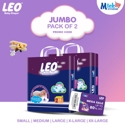 Leo Jumbo Diaper (Pack of 2) + Promocode