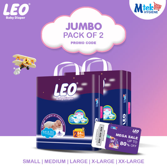 Leo Jumbo Diaper (Pack of 2) + Promocode