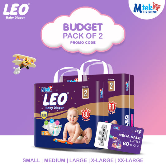 Leo Budget Baby Diaper (Pack of 2) + Promocode