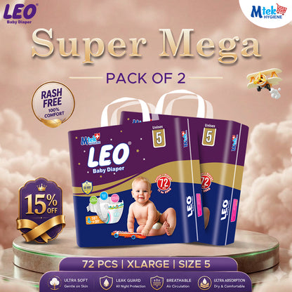 Leo Super Mega Baby Diaper (Pack of 2)