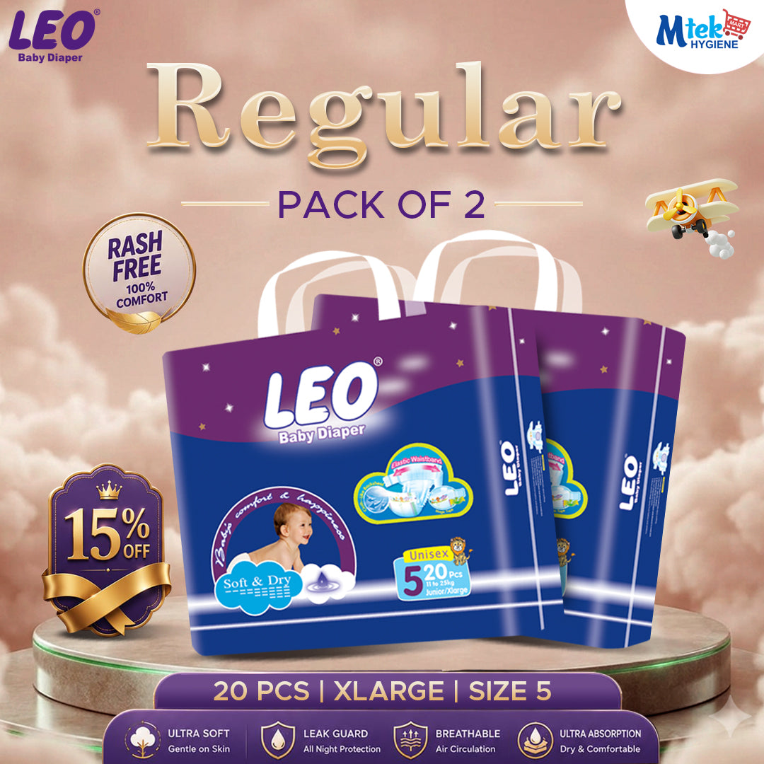 Leo Regular Baby Diaper (Pack of 2)