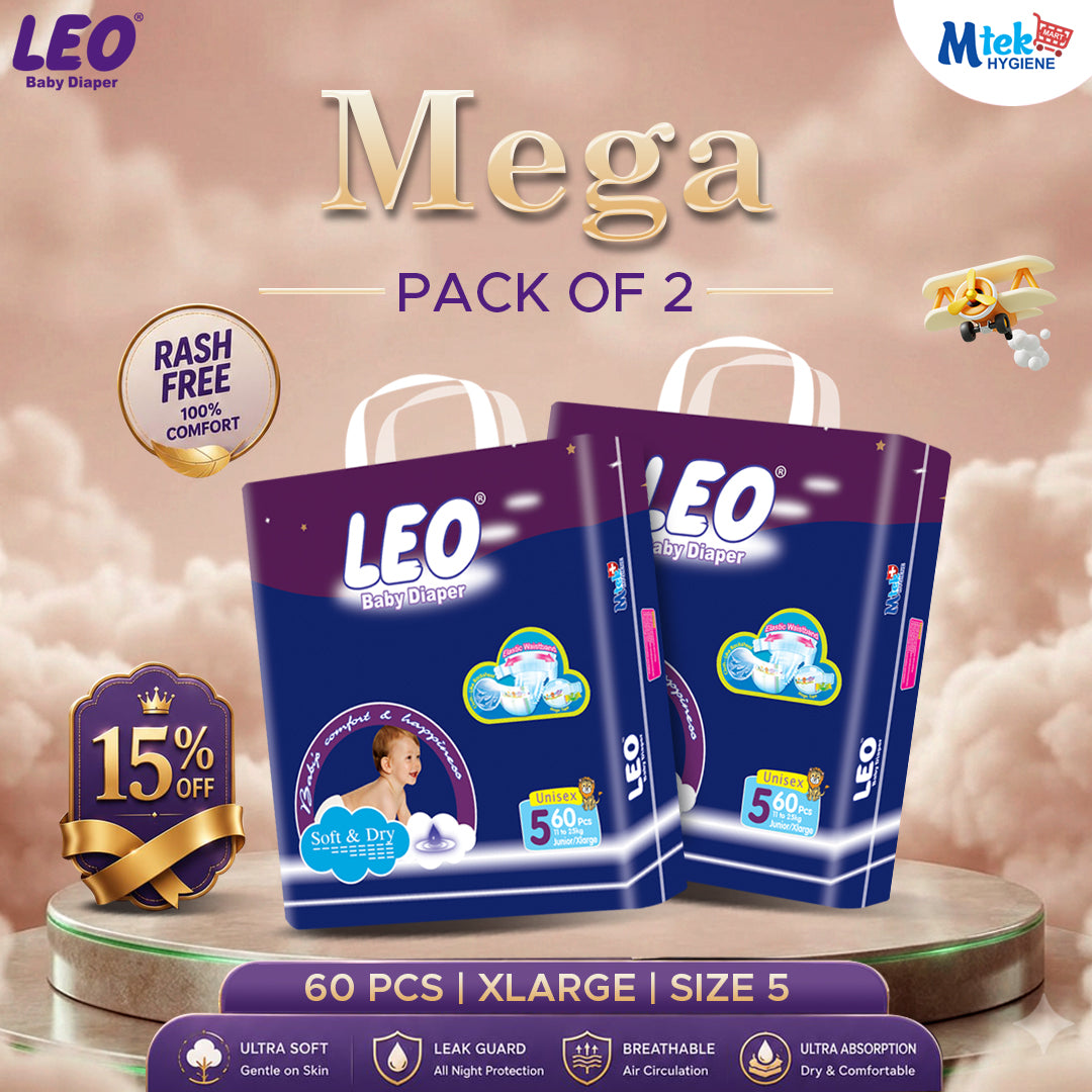 Leo Mega Baby Diaper (Pack of 2)