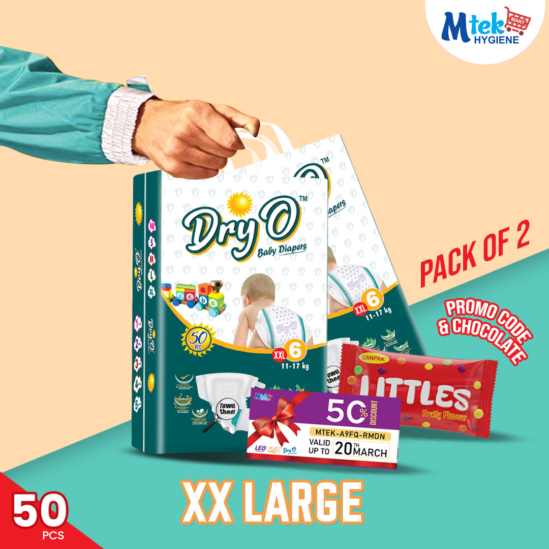 Dry O Baby Diaper (Pack of 2) + Free Wipes & Promocode
