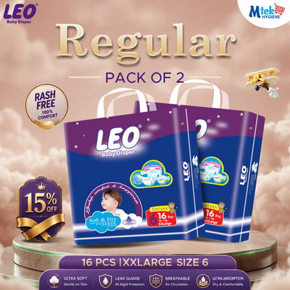 Leo Regular Baby Diaper (Pack of 2)