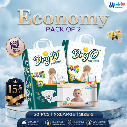 Dry O Baby Diaper (Pack of 2) + Free Wipes